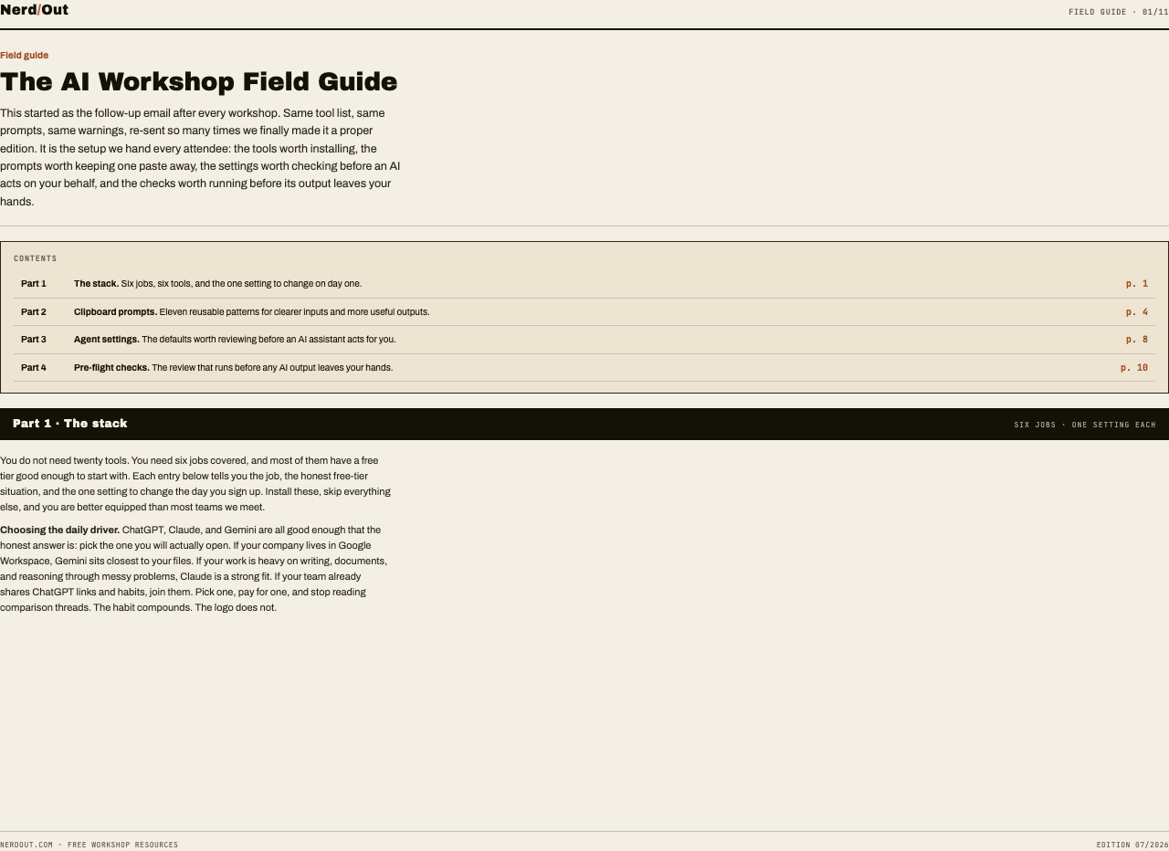 Preview of Field Notes № 3 — The Setup (PDF)