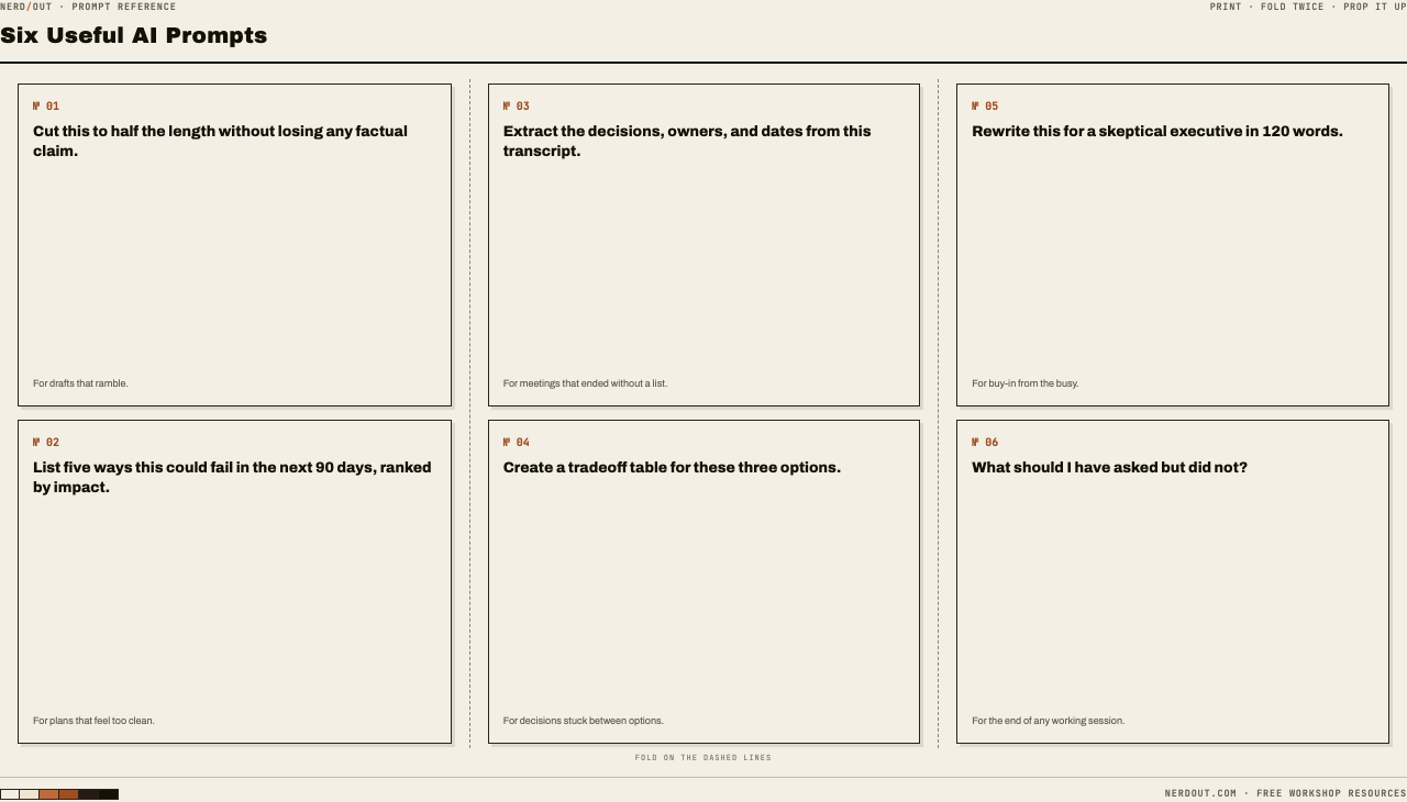 Preview of The Pocket Card — Daily Drivers (PDF)